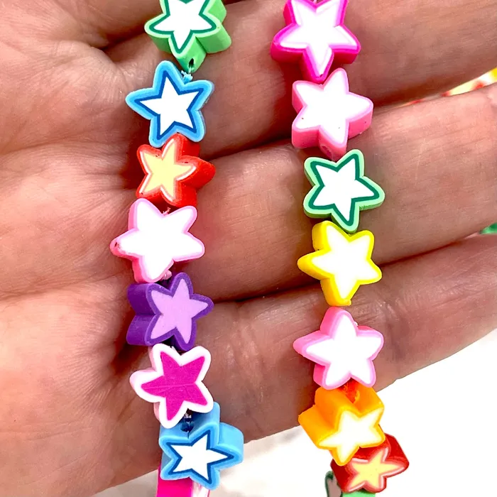 10mm Polymer Clay Stars10 Beads in a Pack Peppy Beads Earrings
