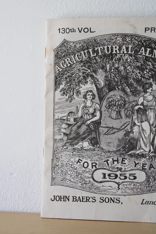 128th Volume Agricultural Almanac For The Year 1953 John Baers Sons Lancaster PA Jubilee Thrift Necklaces