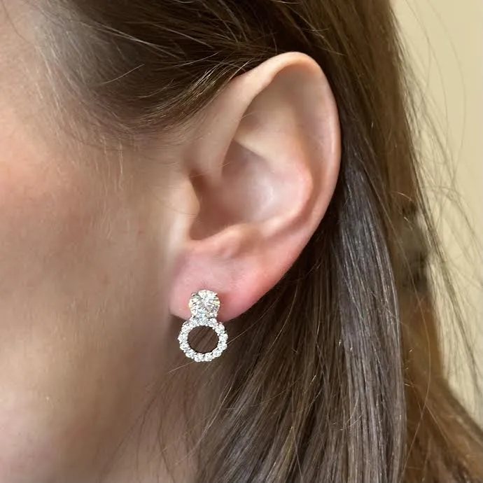 14K White Gold 075 CTW Diamond Earring Jackets BR Designs Earrings