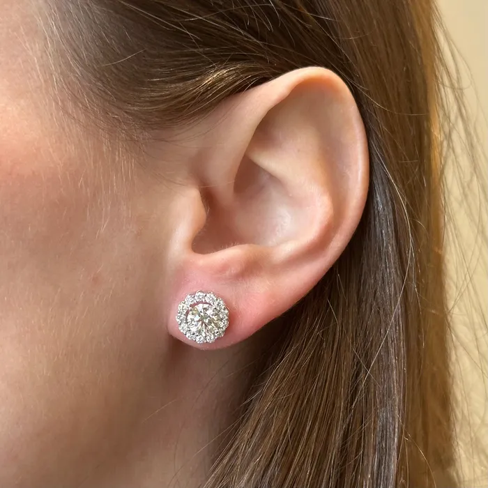 14K White Gold 075 CTW Diamond Earring Jackets BR Designs Earrings