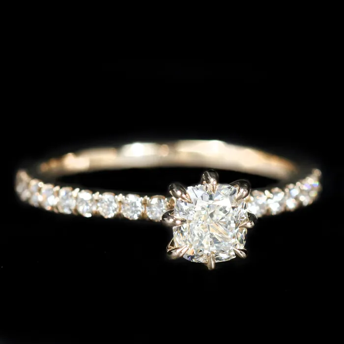 14K Yellow Gold GIA 073 Carat Cushion Cut Diamond Engagement Ring JS Simmons Diamond Consultants Rings 14K Yellow Gold GIA 073 Carat Cushion Cut Diamond Engagement Ring JS Simmons Diamond Consultants Rings