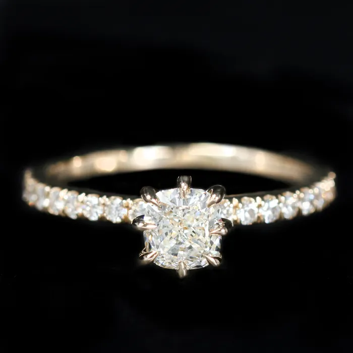 14K Yellow Gold GIA 073 Carat Cushion Cut Diamond Engagement Ring JS Simmons Diamond Consultants Rings