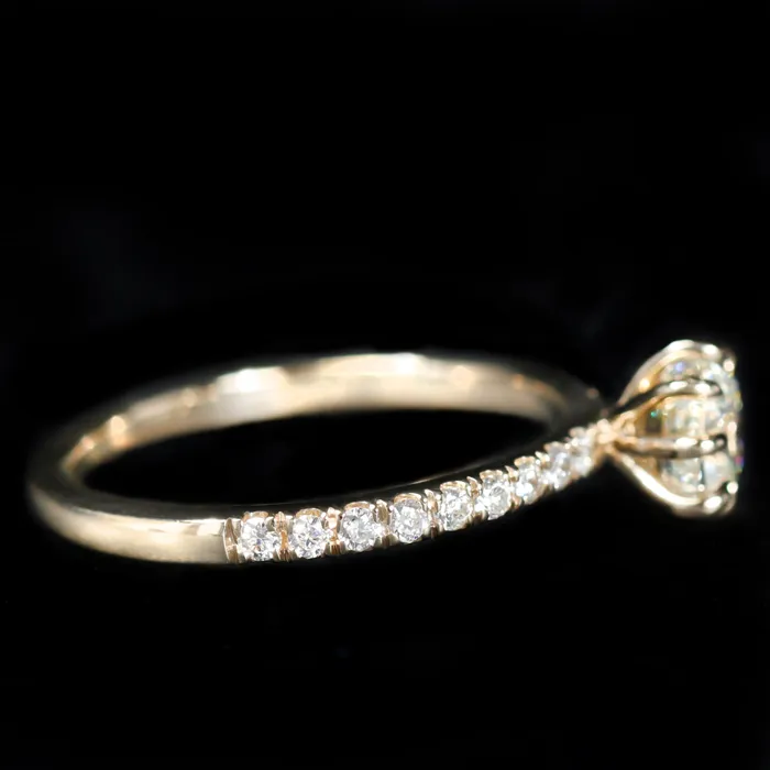 14K Yellow Gold GIA 073 Carat Cushion Cut Diamond Engagement Ring JS Simmons Diamond Consultants Rings