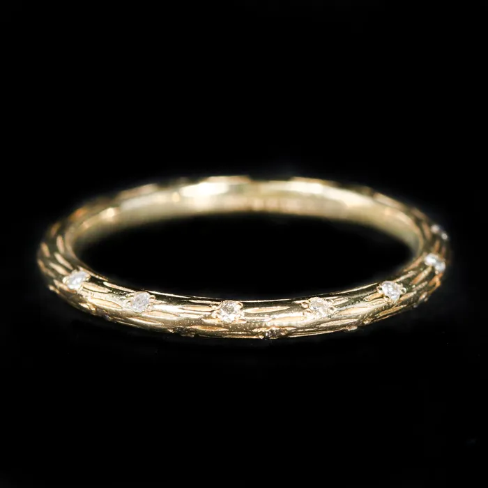 18K Yellow Gold Diamond Scatter Band BR Designs Rings