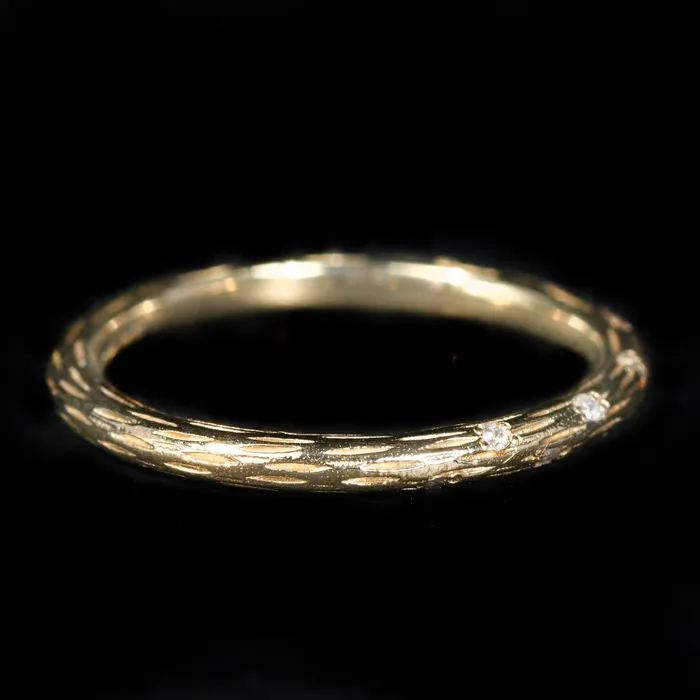 18K Yellow Gold Diamond Scatter Band BR Designs Rings