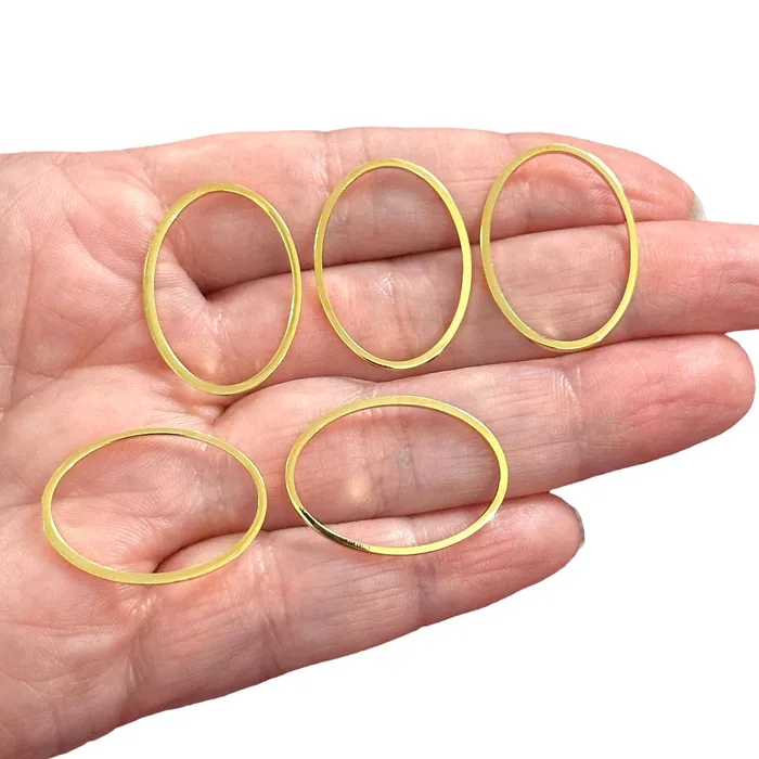 24Kt Gold Plated 26X19mm Oval Charms Gold Oval Connector Charms 5 pcs in a pack Peppy Beads Earrings 24Kt Gold Plated 26X19mm Oval Charms Gold Oval Connector Charms 5 pcs in a pack Peppy Beads Earrings