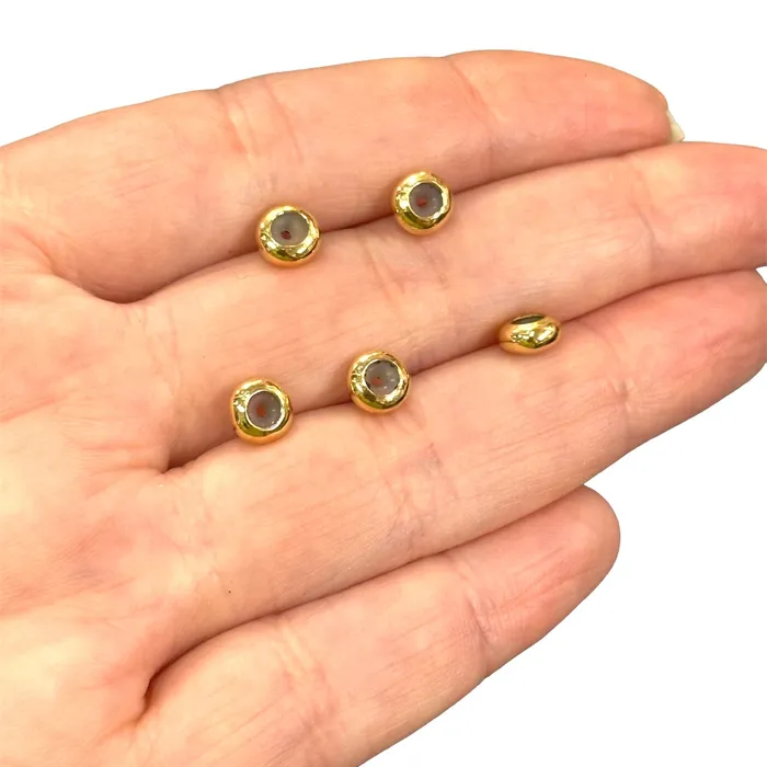 24Kt Gold Plated 6mm Rubber Inside Beads Slider Beads Bead Stopper 5 pcs in a pack Peppy Beads Earrings 24Kt Gold Plated 6mm Rubber Inside Beads Slider Beads Bead Stopper 5 pcs in a pack Peppy Beads Earrings