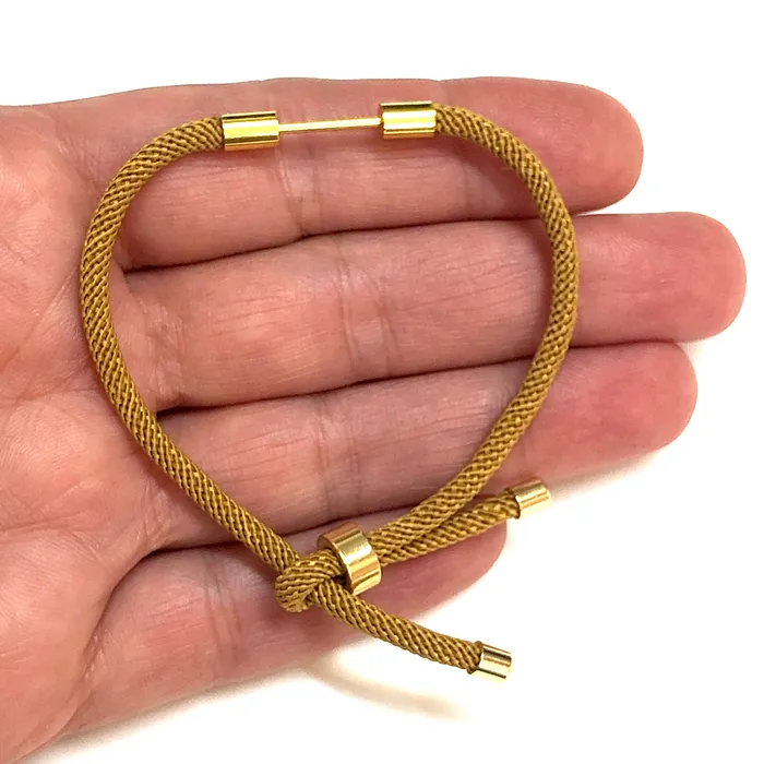 24Kt Gold Plated Mustard Cord Bracelet Blank With Screw Clasp Peppy Beads Bracelets 24Kt Gold Plated Mustard Cord Bracelet Blank With Screw Clasp Peppy Beads Bracelets