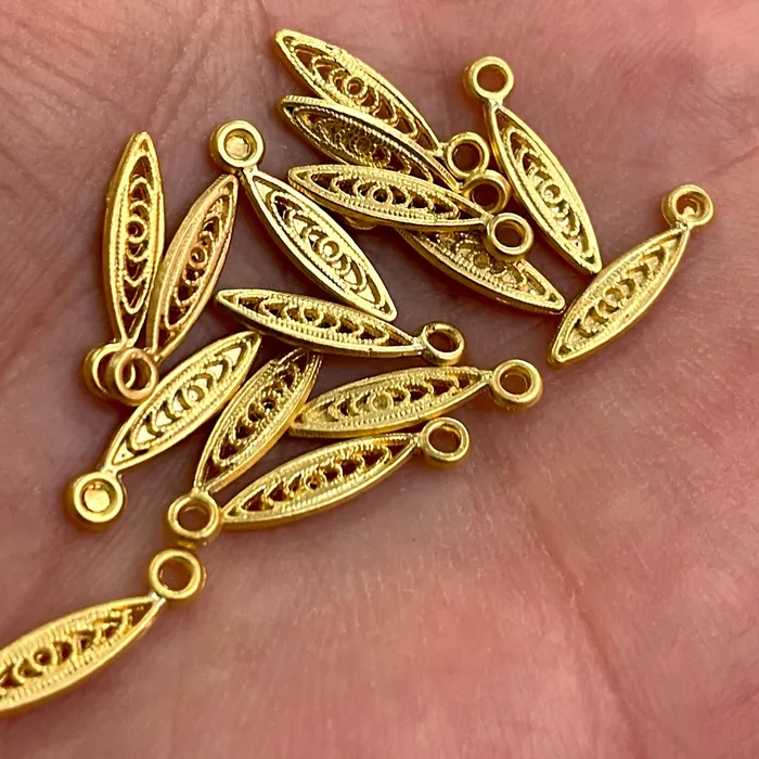 24Kt Matte Gold Plated 14mm Brass Charms 20 pcs in a pack Peppy Beads Earrings 24Kt Matte Gold Plated 14mm Brass Charms 20 pcs in a pack Peppy Beads Earrings