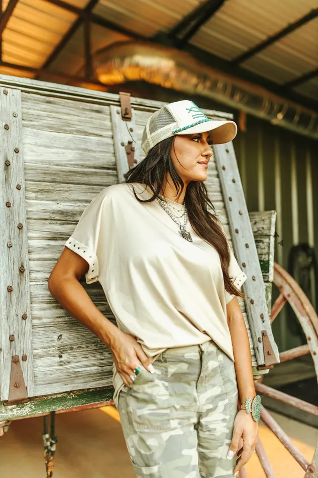 2FLY Earrings THE LUXY BUCKS BASIC TOP SAND