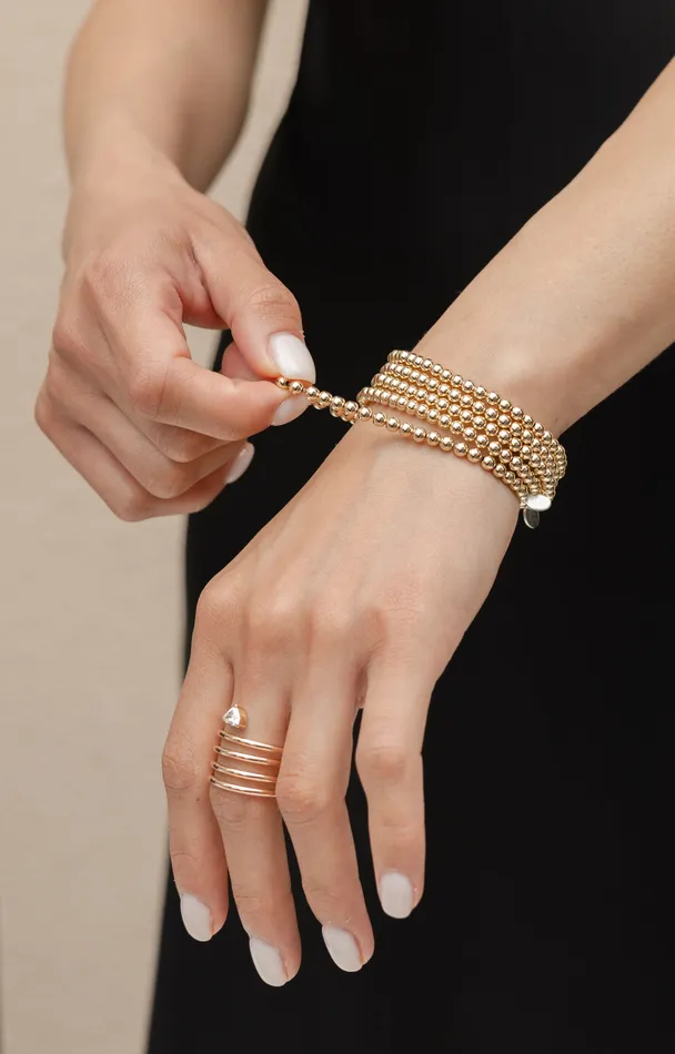 4mm Gold Filled Ball Beaded Bracelet RACHEL LYNN CHICAGO Bracelets