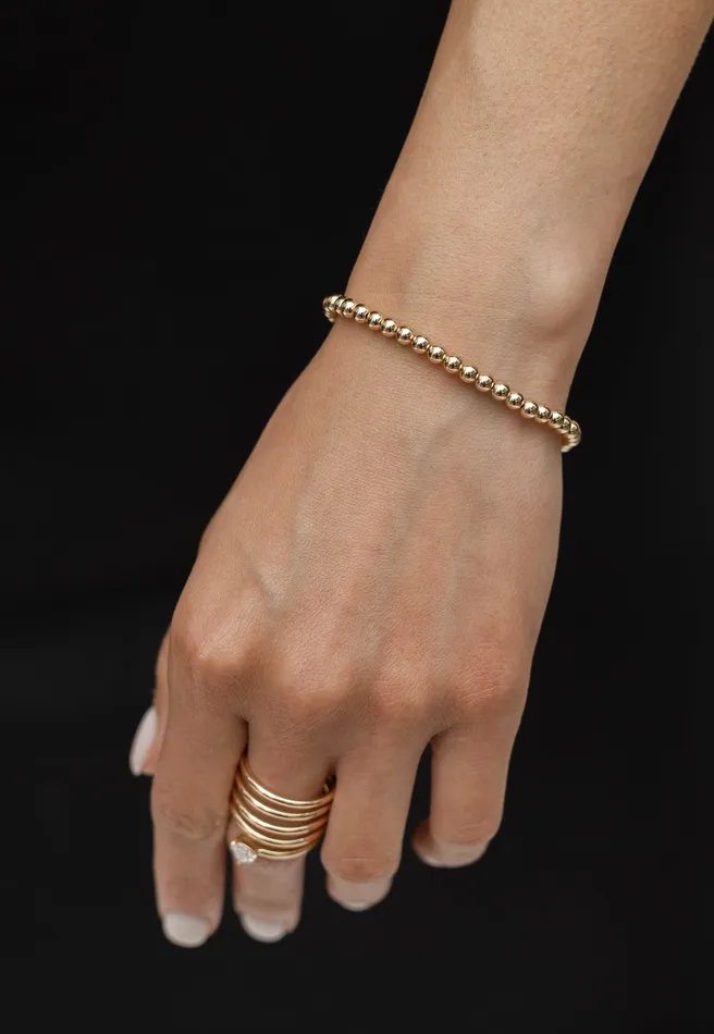 4mm Gold Filled Ball Beaded Bracelet RACHEL LYNN CHICAGO Bracelets
