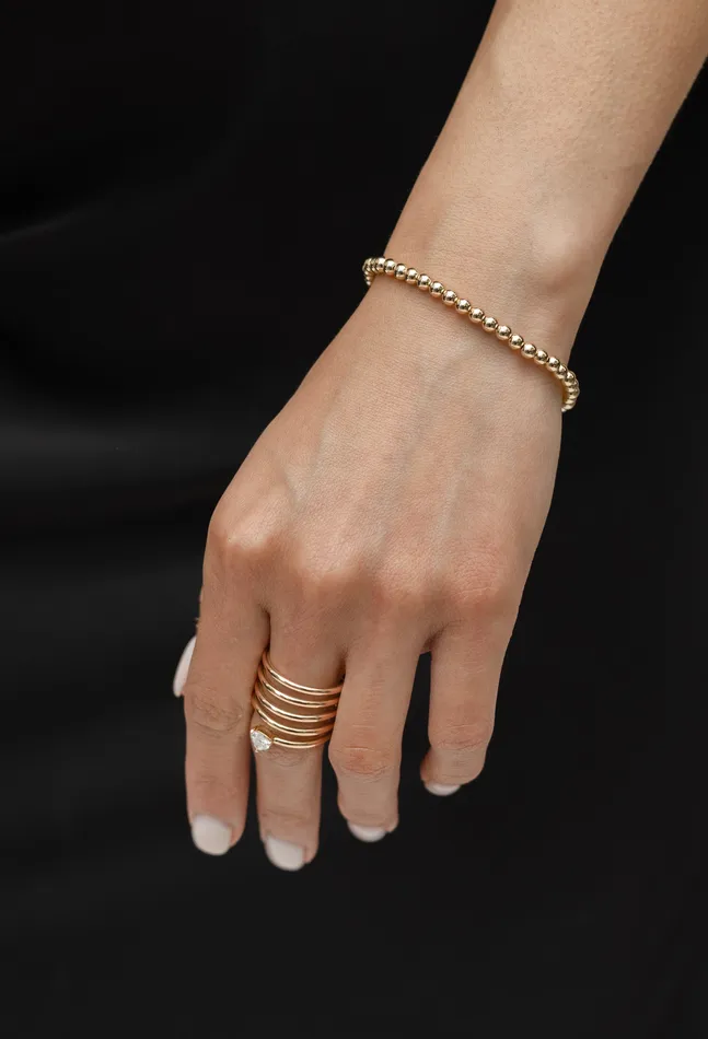 4mm Gold Filled Ball Beaded Bracelet RACHEL LYNN CHICAGO Bracelets
