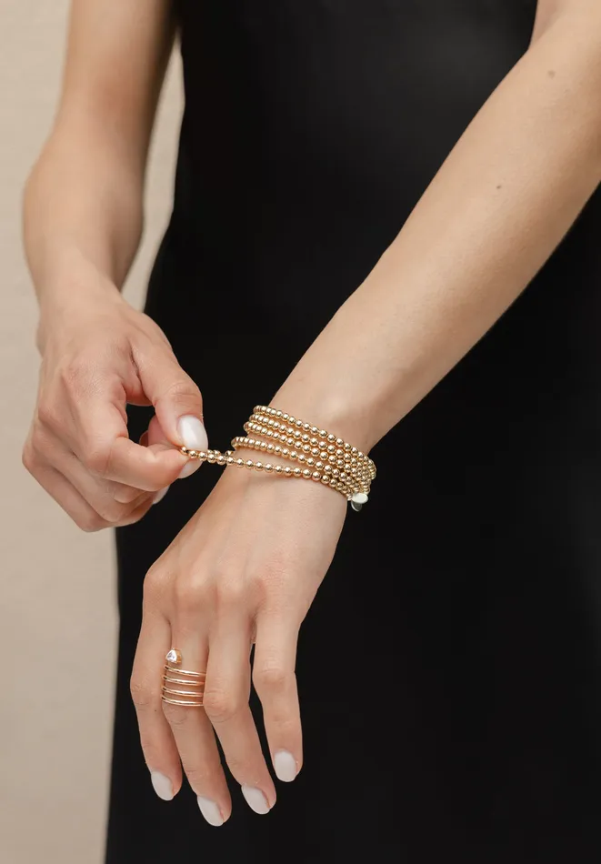 4mm Gold Filled Ball Beaded Bracelet RACHEL LYNN CHICAGO Bracelets