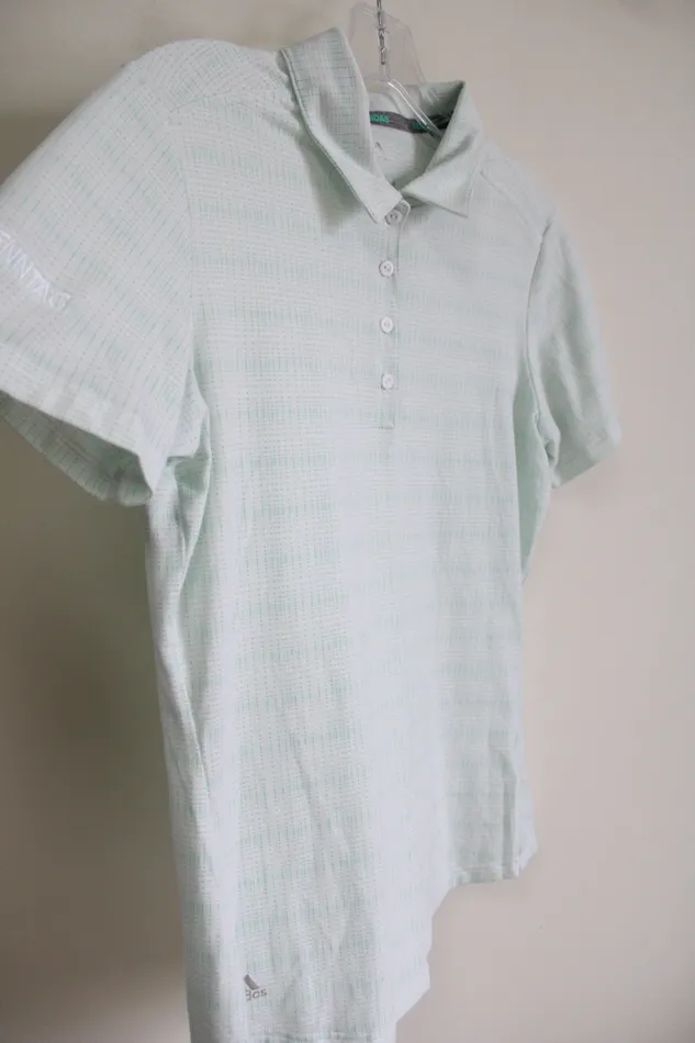 Adidas Golf Green Patterned Polo Shirt S Adidas Earrings