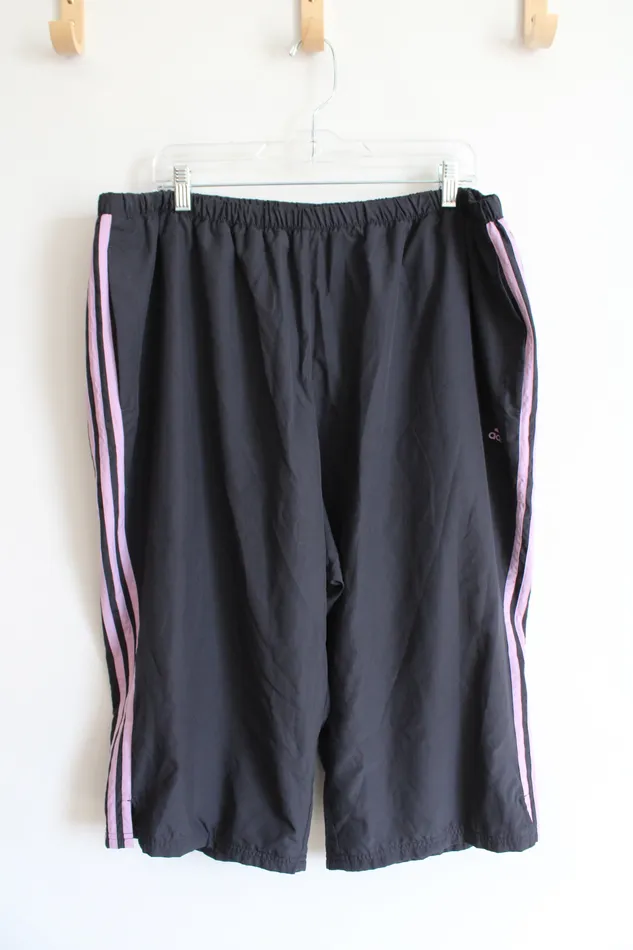 Adidas Gray Purple Capri Athletic Sweatpants 3X Adidas Earrings