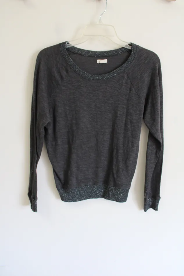 Aerie Gray Knit Lightweight Sweater M Aerie Earrings