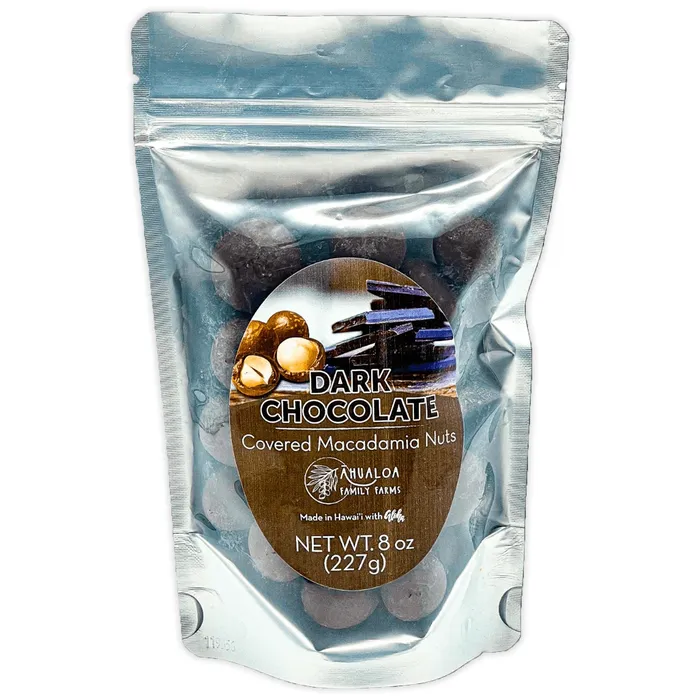 AHUALOAFARMS Earrings Ahualoa Dark Chocolate Covered Macadamia Nuts 8oz
