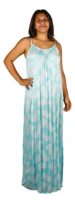 AKAMAIDISTR Earrings Long Pineapple Print Bali Dress Aqua