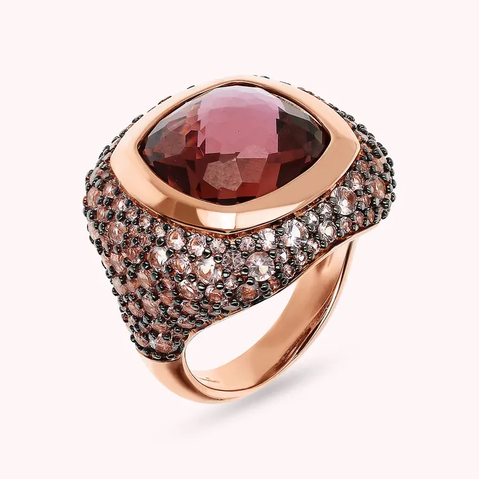 Anello Chevalier con Prisma Gem e Pav di Cubic Zirconia Bronzallure Rings