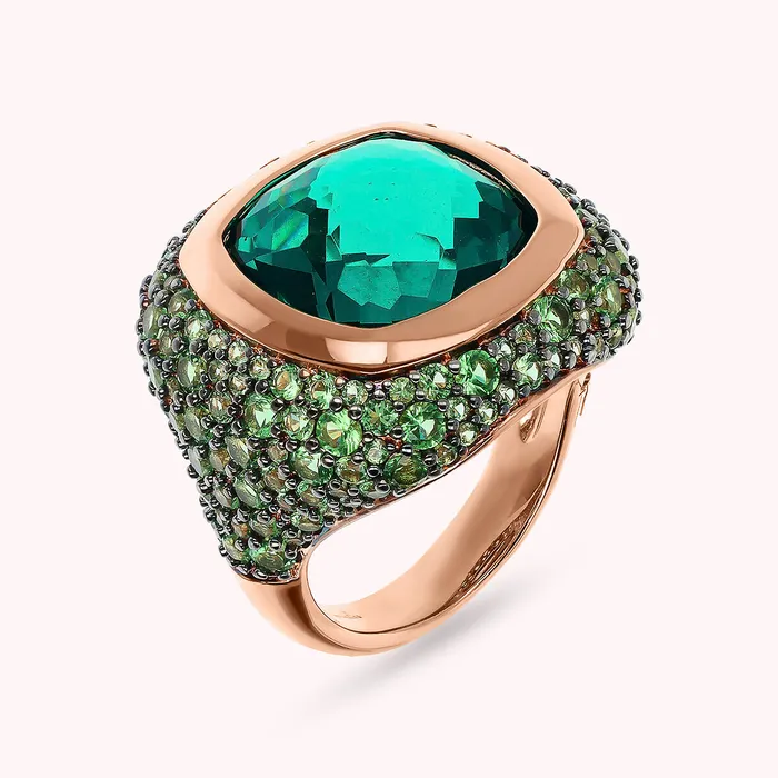 Anello Chevalier con Prisma Gem e Pav di Cubic Zirconia Bronzallure Rings