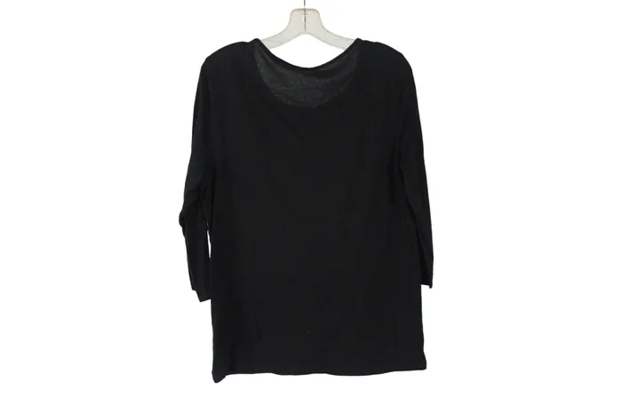 Ann Taylor LOFT Rings LOFT Black Lace Front Top L
