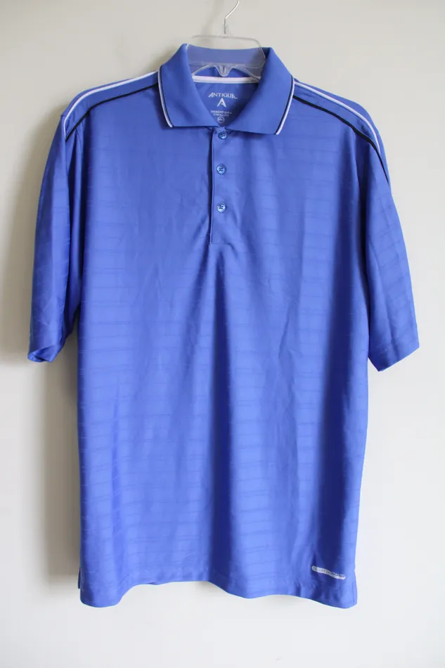 Antigua Desert Dry XtraLite Blue Polo Shirt M Antigua Rings