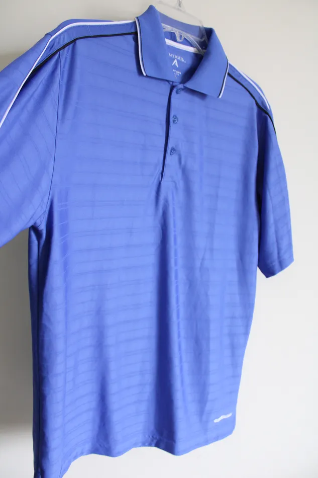 Antigua Desert Dry XtraLite Blue Polo Shirt M Antigua Rings
