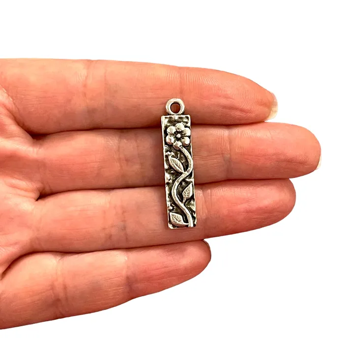 Antique Silver Plated Flower Charms Silver Flower Charms 2 pcs in a pack Peppy Beads Earrings Antique Silver Plated Flower Charms Silver Flower Charms 2 pcs in a pack Peppy Beads Earrings