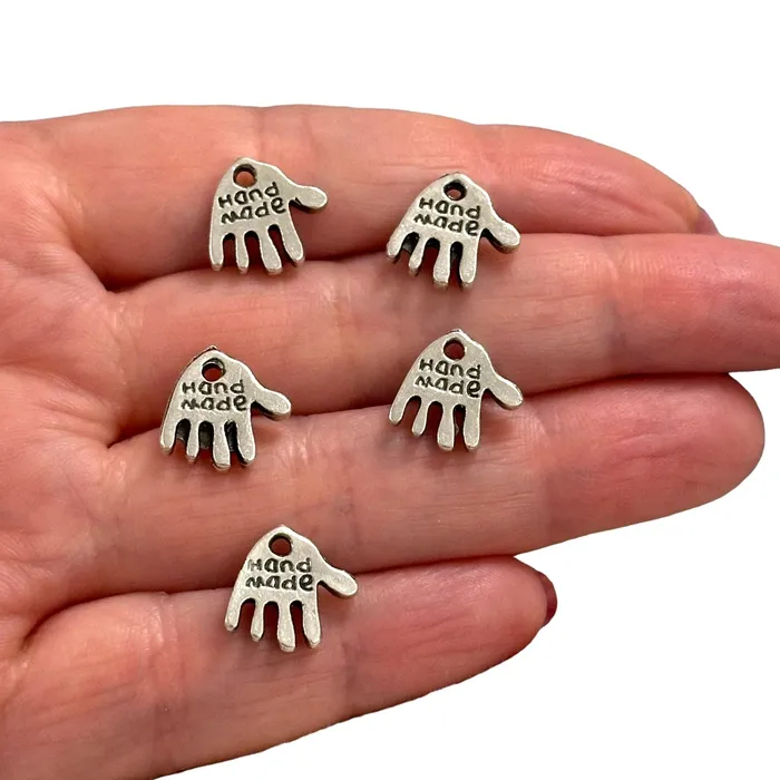 Antique Silver Plated Hand Made Tag Charms Silver Sewing Charms 5 pcs in a pack Peppy Beads Earrings Antique Silver Plated Hand Made Tag Charms Silver Sewing Charms 5 pcs in a pack Peppy Beads Earrings