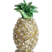 ANUENUECREATION Rings Swarovski White Crystal Pineapple Trinket Box 5