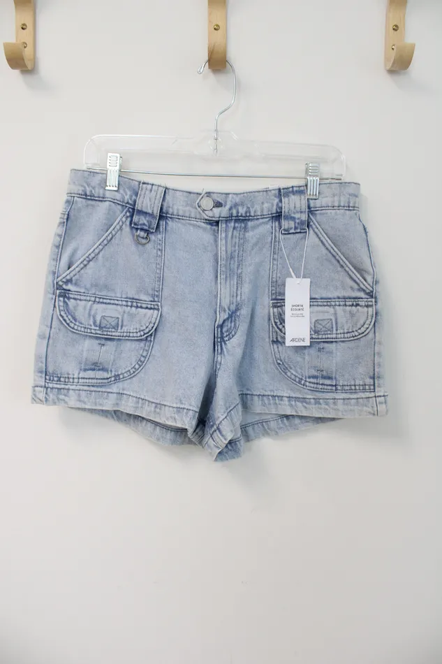 Ardene Earrings NEW Ardene Regular Rise Shortie Denim Cargo Shorts 9