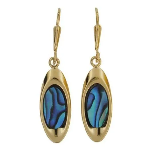 ARIKINEWZEALAND Earrings Ariki Palladium Paua Ovoid Dangle Earrings