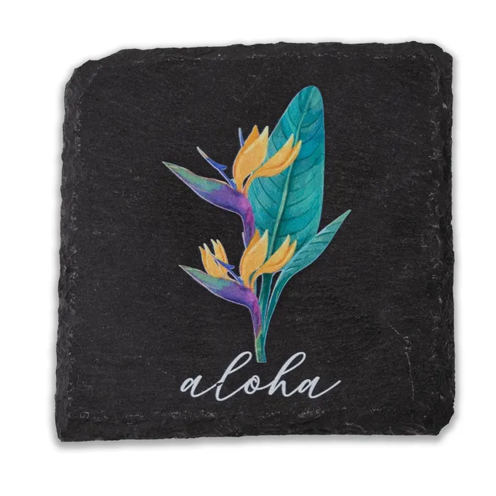 ASIAPACIFICSALE Necklaces Bird of Paradise Natural Slate Coaster