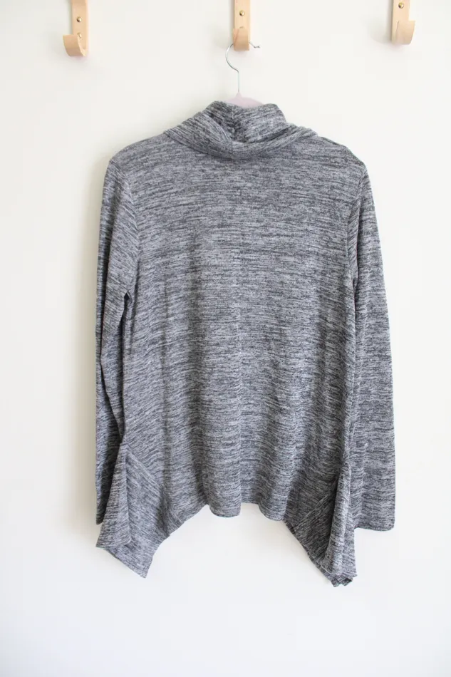 Avon Gray Heathered Knit Cowl Neck Sweater S 46 Avon Earrings