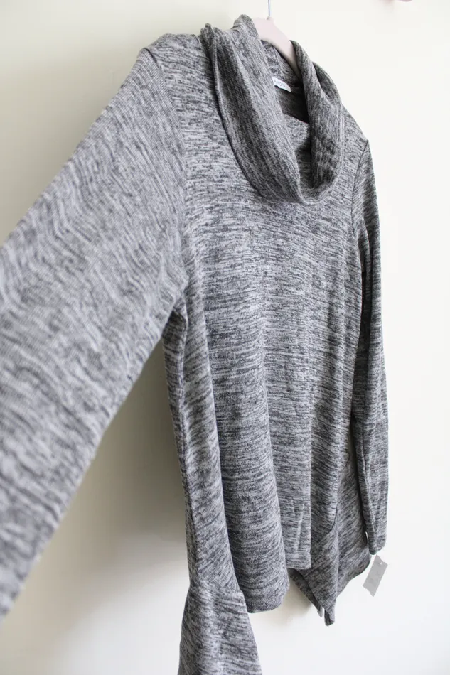 Avon Gray Heathered Knit Cowl Neck Sweater S 46 Avon Earrings