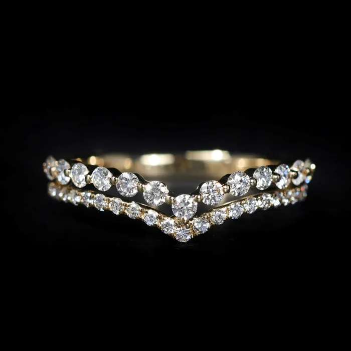 BR Designs Rings 14K Yellow Gold 052 CTW Diamond Curved Band