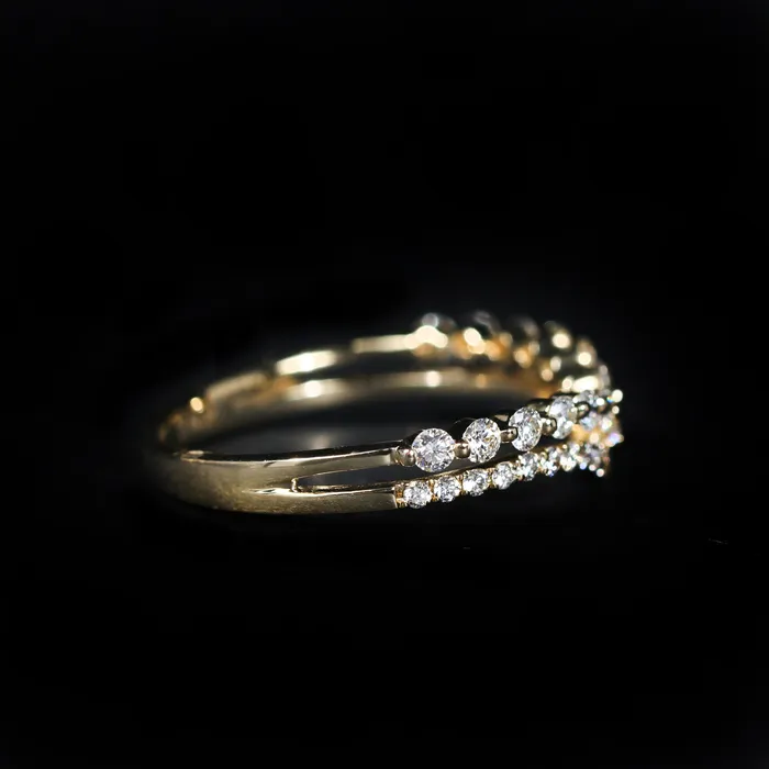 BR Designs Rings 14K Yellow Gold 052 CTW Diamond Curved Band