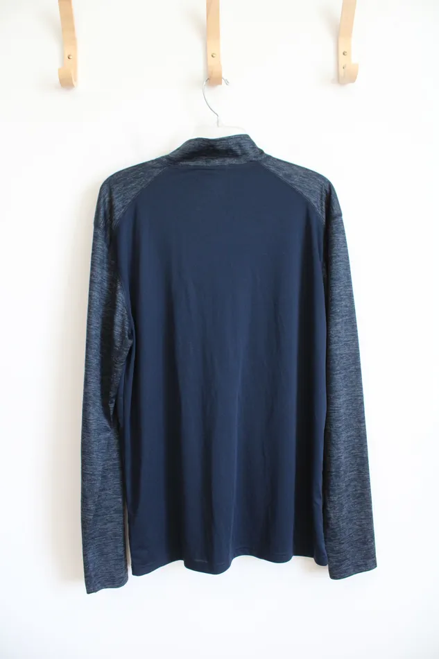 Badger Sport Navy 4177 Quarter Zip Lightweight Sweatshirt L Badger Earrings