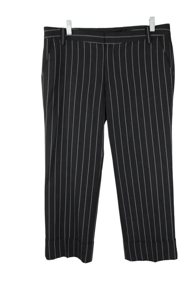 Banana Republic Rings Banana Republic Black Striped Martin Stretch Capri Pant 10