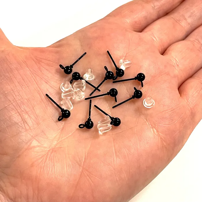 Black Ball Post Earring 4mm Ball Stud Earring With Loop 10 Pcs in a PackNEW Peppy Beads Earrings Black Ball Post Earring 4mm Ball Stud Earring With Loop 10 Pcs in a PackNEW Peppy Beads Earrings
