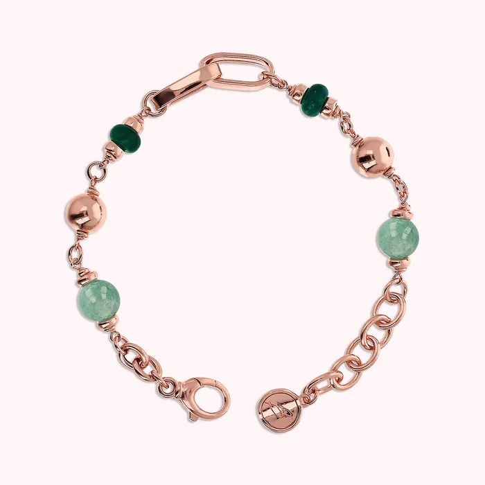 Bracciale Catena Rolo e Maglie Ovali con Sfere di Pietre Naturali Quarziti Bronzallure Earrings Bracciale Catena Rolo e Maglie Ovali con Sfere di Pietre Naturali Quarziti Bronzallure Earrings