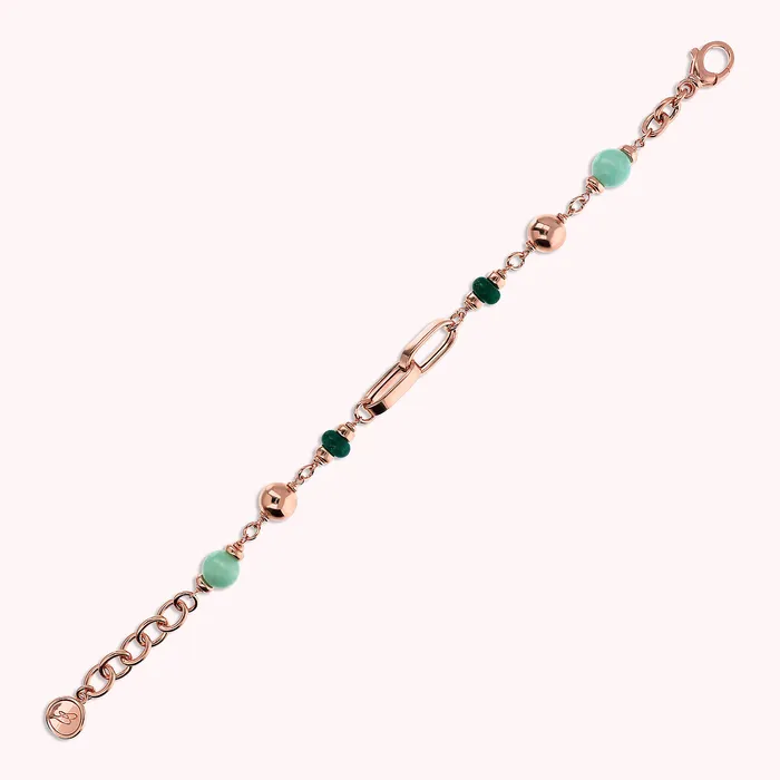 Bracciale Catena Rolo e Maglie Ovali con Sfere di Pietre Naturali Quarziti Bronzallure Earrings