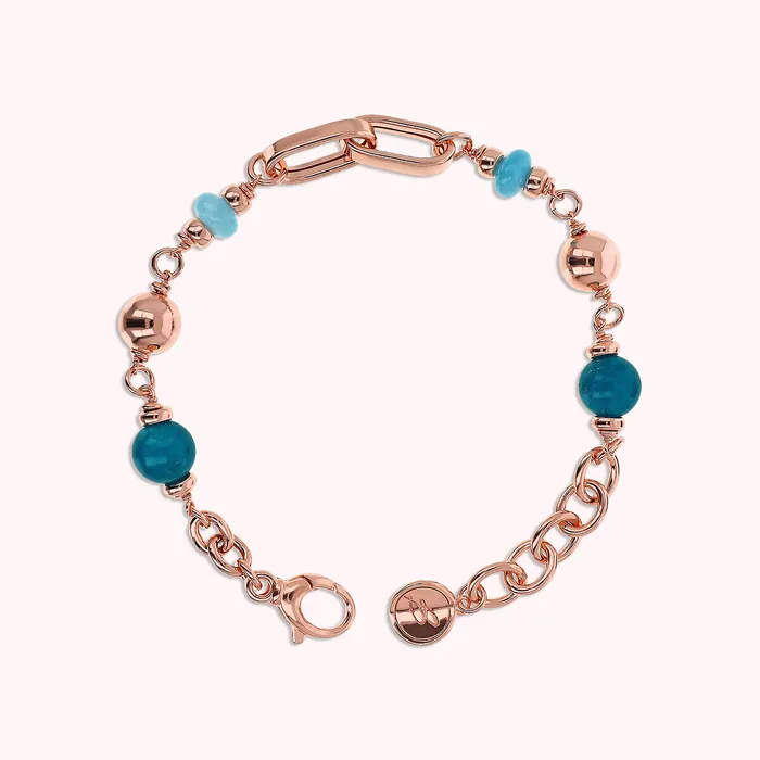 Bracciale Catena Rolo e Maglie Ovali con Sfere di Pietre Naturali Quarziti Bronzallure Earrings