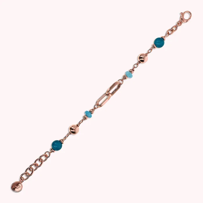 Bracciale Catena Rolo e Maglie Ovali con Sfere di Pietre Naturali Quarziti Bronzallure Earrings