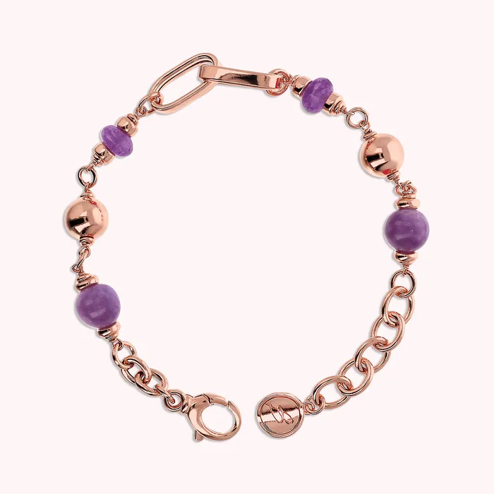 Bracciale Catena Rolo e Maglie Ovali con Sfere di Pietre Naturali Quarziti Bronzallure Earrings