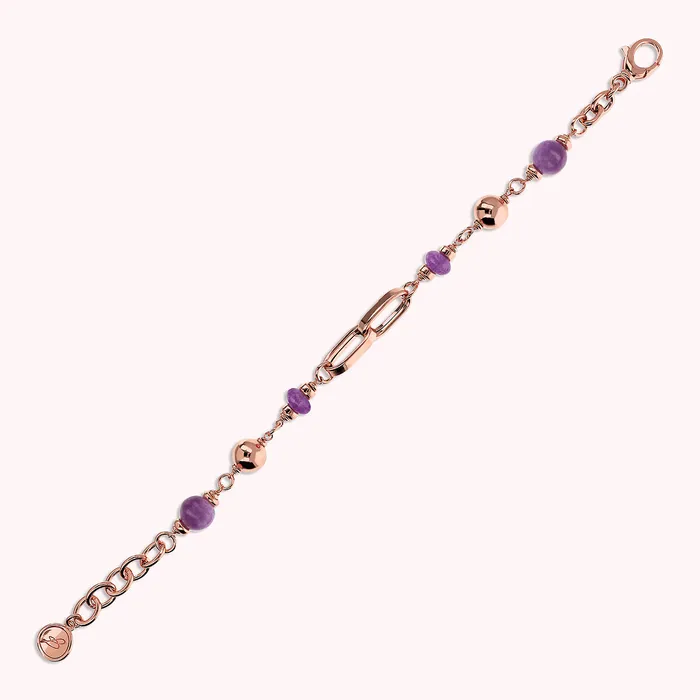 Bracciale Catena Rolo e Maglie Ovali con Sfere di Pietre Naturali Quarziti Bronzallure Earrings