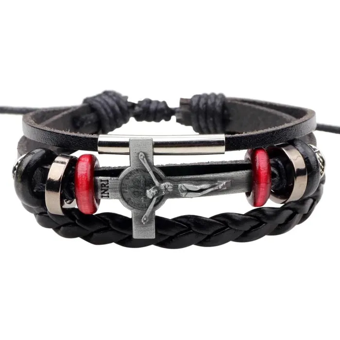 Bracelets Mens Cross Bracelet br Jesus Sacrifice Lords Guidance