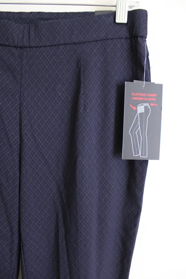 Briggs New York NEW Briggs Comfort Waistband The Slimming Solution Dark Navy Blue Pants S Petite Rings