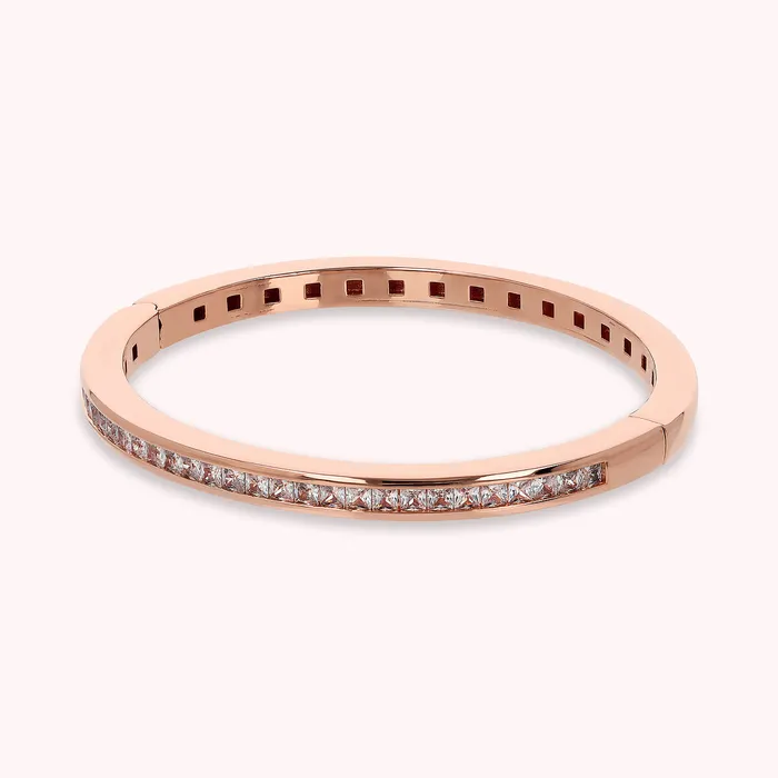 Bronzallure Earrings Bracciale Rigido con Cubic Zirconia Quadrate Taglio Princess Bronzallure Earrings Bracciale Rigido con Cubic Zirconia Quadrate Taglio Princess